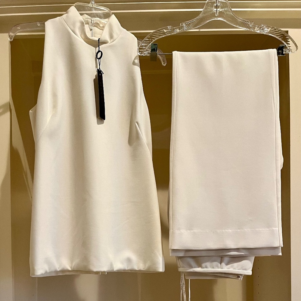 Black Halo Wide Leg Two Piece Pant Set Size 8